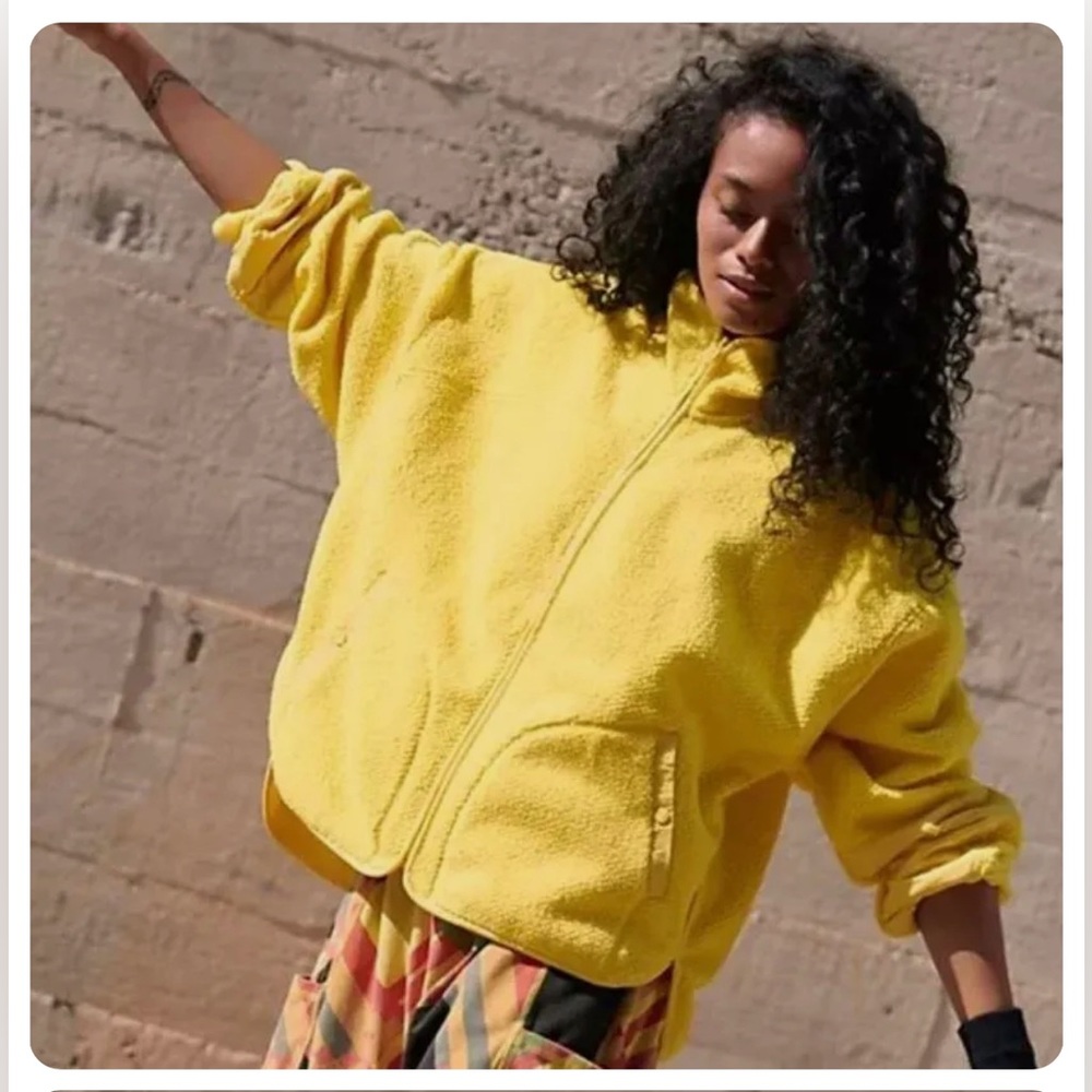 Free People - Ziggy Up Fleece - Sundance Yellow NWT
